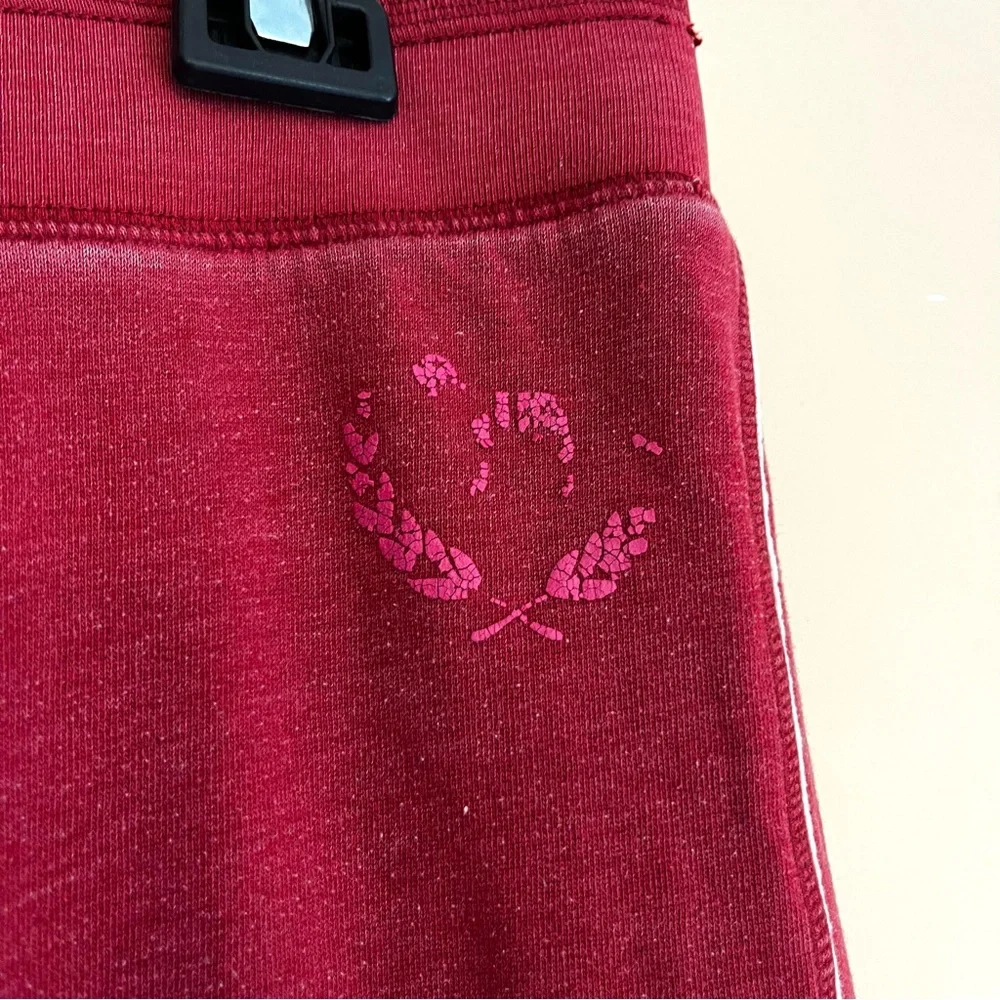 RARE Vintage PINK Joggers Faded Red with Patches and White Piping Size M - Picture 7 of 12